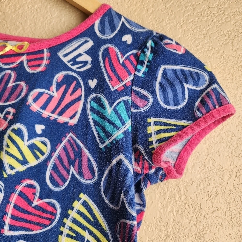 Children's Place blue and pink heart nightgown size L 10/12
